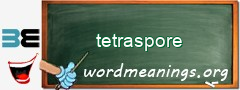 WordMeaning blackboard for tetraspore